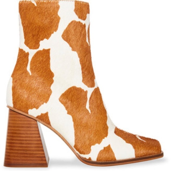 Steve Madden Nara-C Calf Hair Chunky Heel Boots - 7.5 - Picture 1 of 7